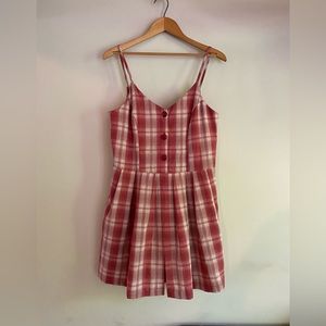Vintage red plaid skort romper